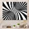 Designart - Black and White Spiral - Abstract Canvas Art Print